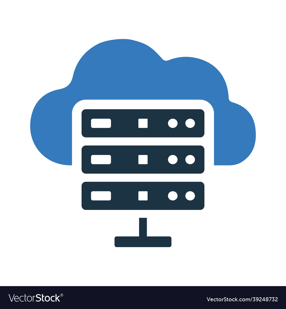Storage cloud host icon simple editable design