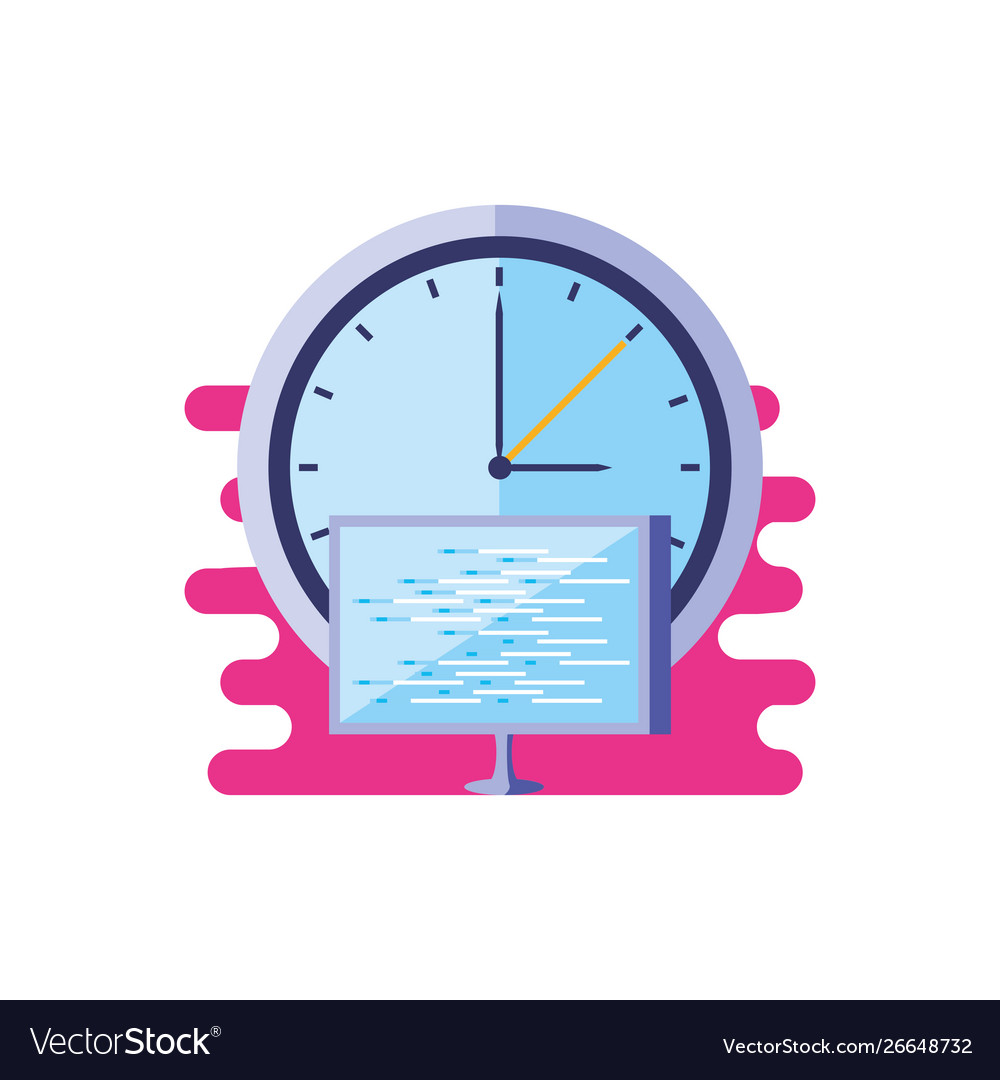 Time clock watch with monitor computer