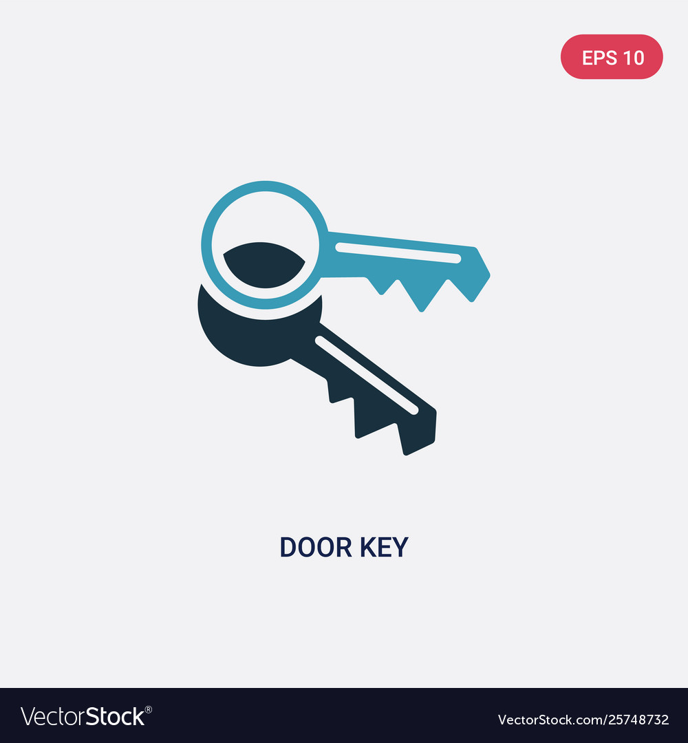 Two color door key icon from smart home concept Vector Image