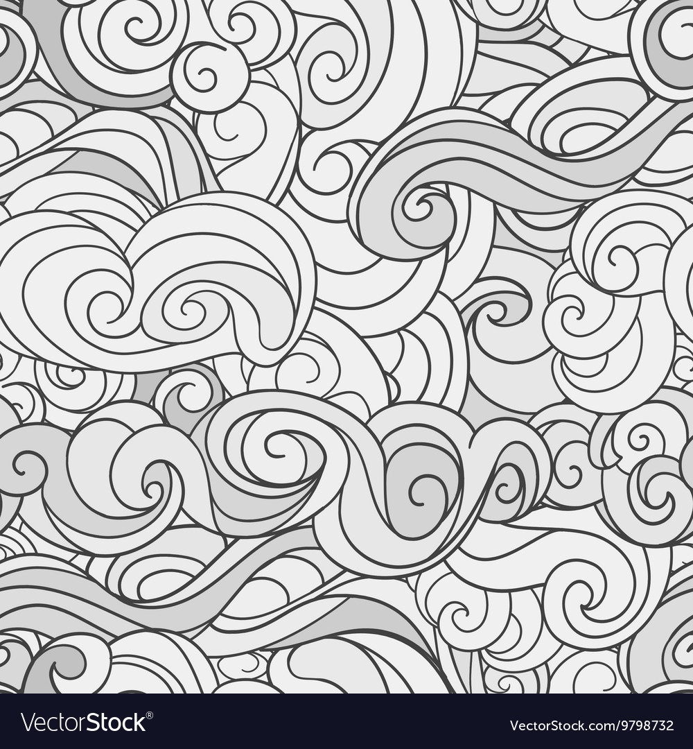 Waving curls seamless pattern