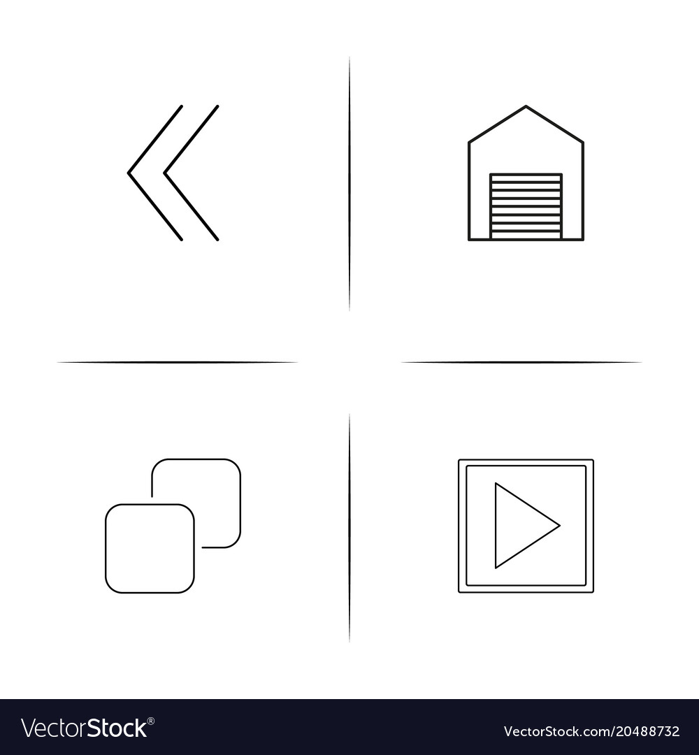 Web and text simple linear icons set outlined