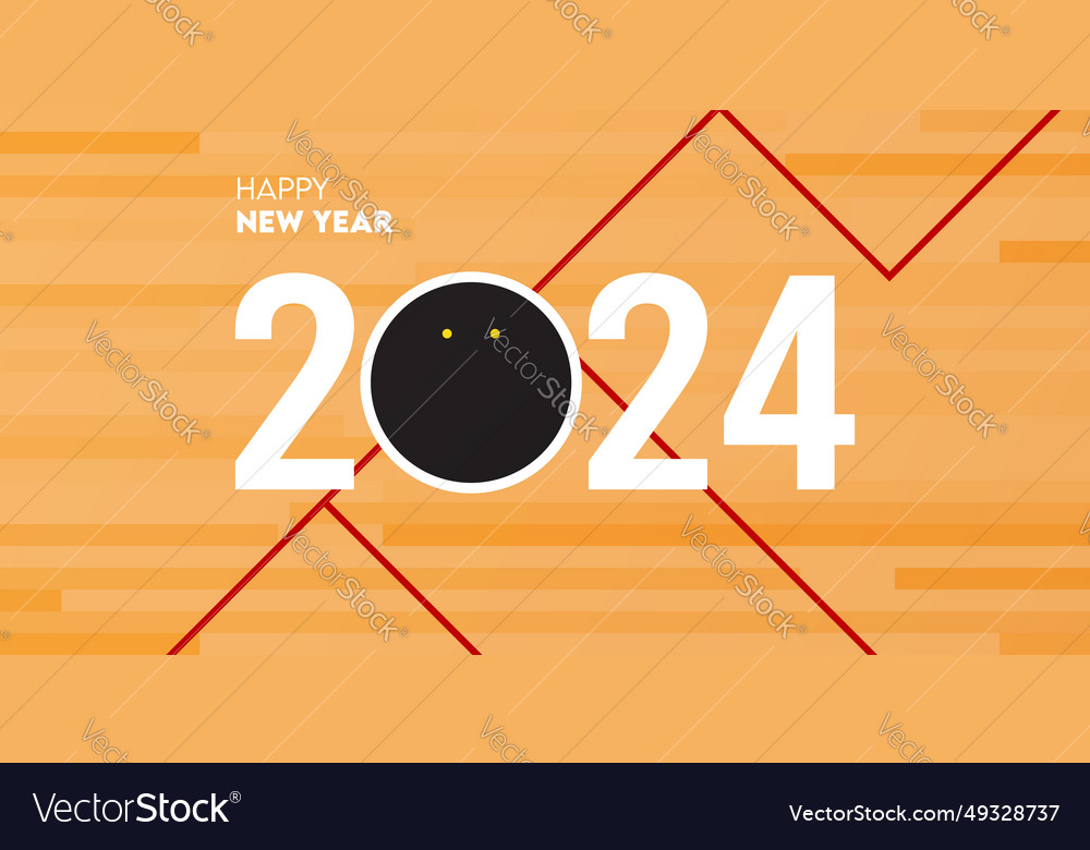 2024 Happy New Year Celebration Greeting Card Vector Image 9072