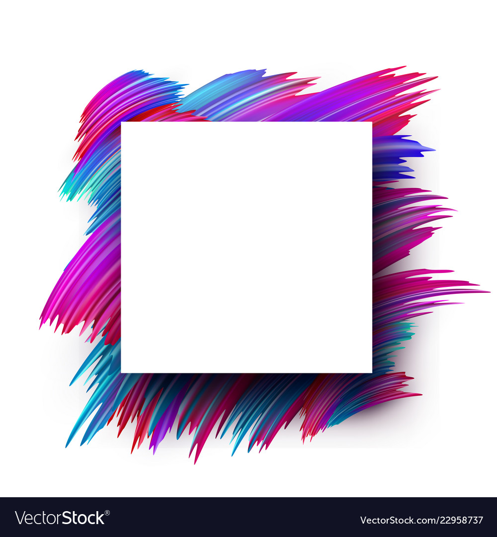 Abstract poster with white square frame and Vector Image
