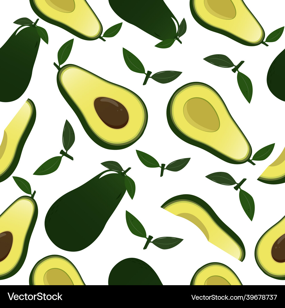 Avocado seamless pattern Royalty Free Vector Image