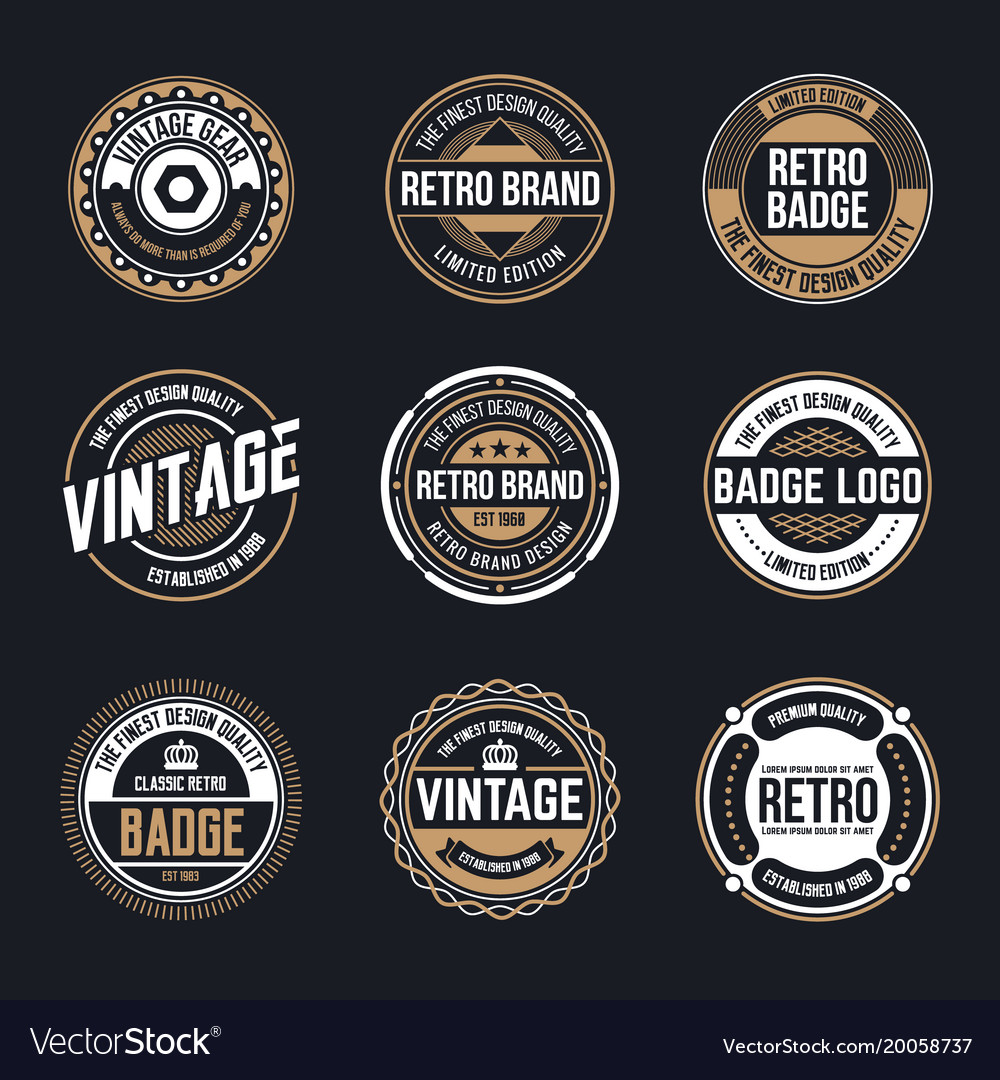 Circle vintage and retro badge design Royalty Free Vector