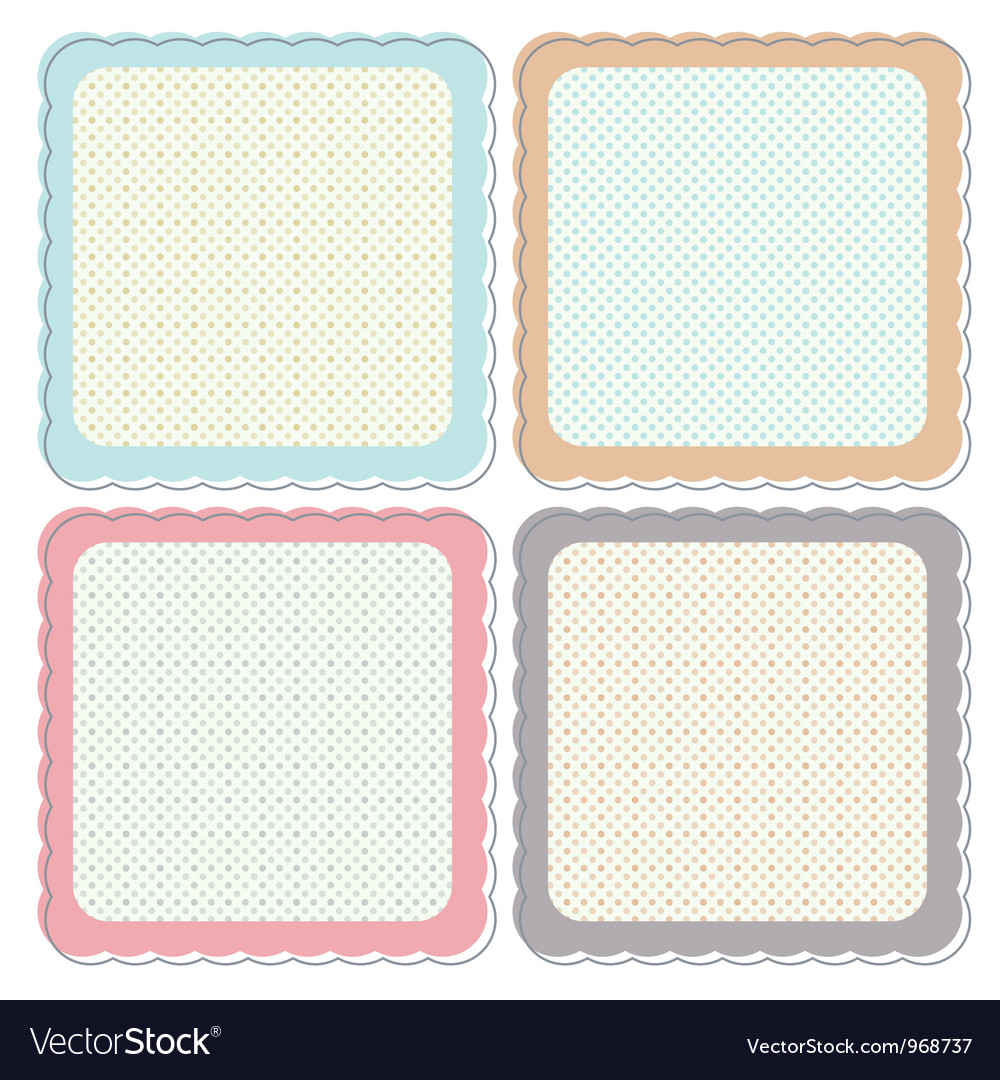 Cute retro framed icon set