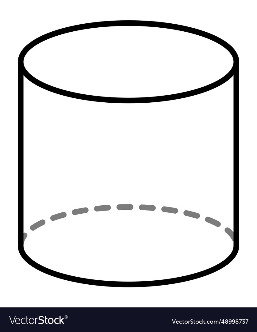 Cylinder - simple and minimal 3-dimensional vector image Cylinder - simple and minimal 3-dimensional