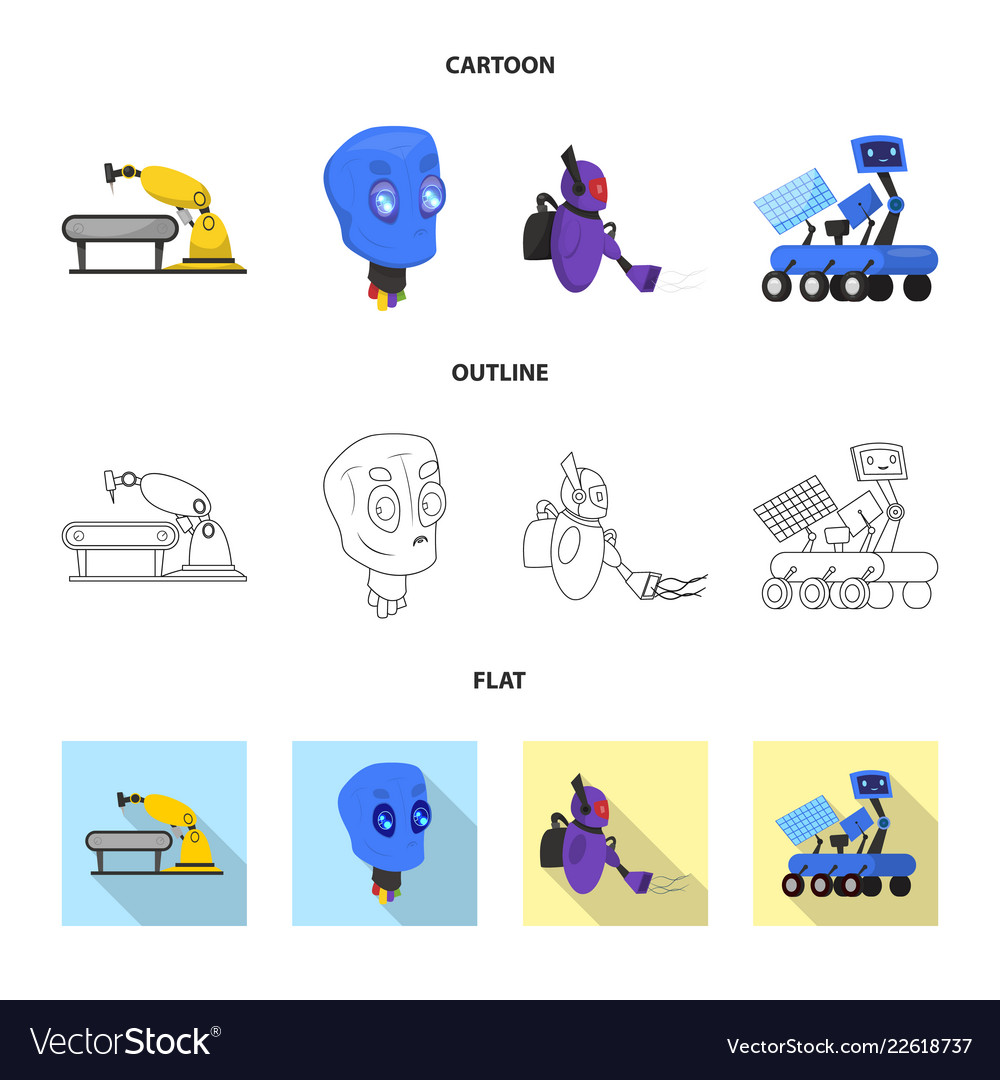 Design of robot and factory logo Vector Image Design of robot and factory logo