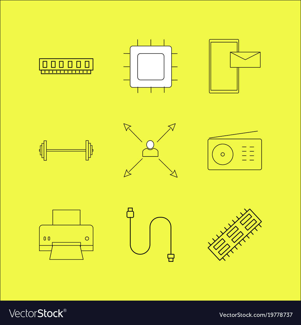Devices linear icon set simple outline icons
