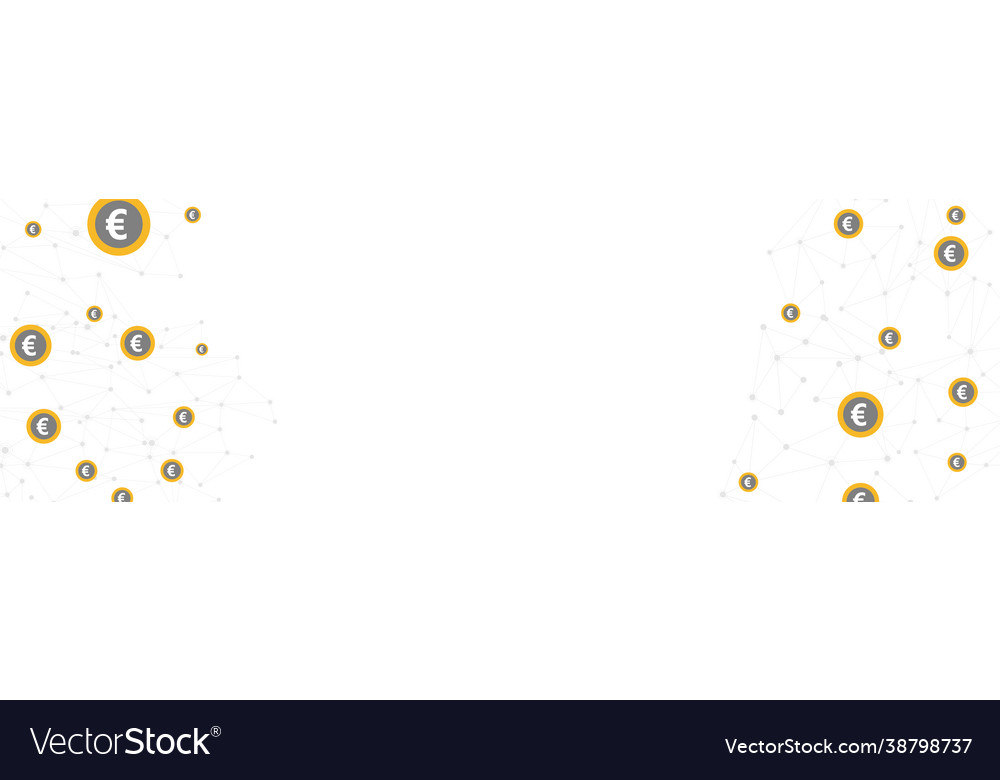 Euro coins connecting with lines and dots