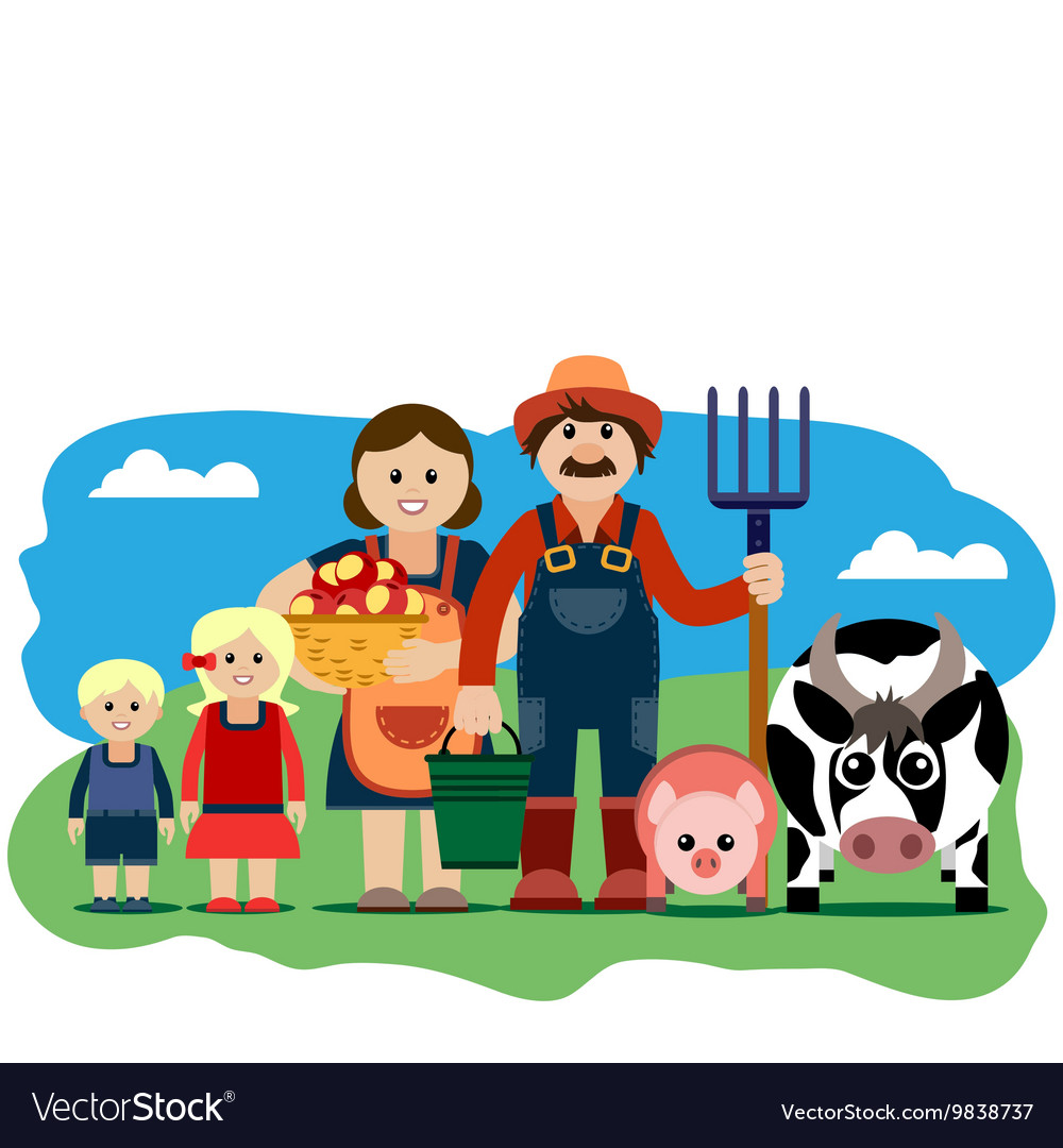 Picture Of Farmer And His Wife With Pitchfork Farmer Foto Collections