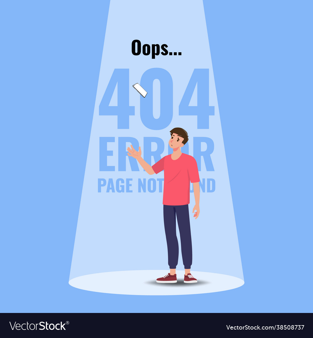 Flat error 404 sign layout yellow screen