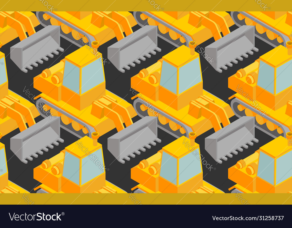 Grader pattern seamless bulldozer background