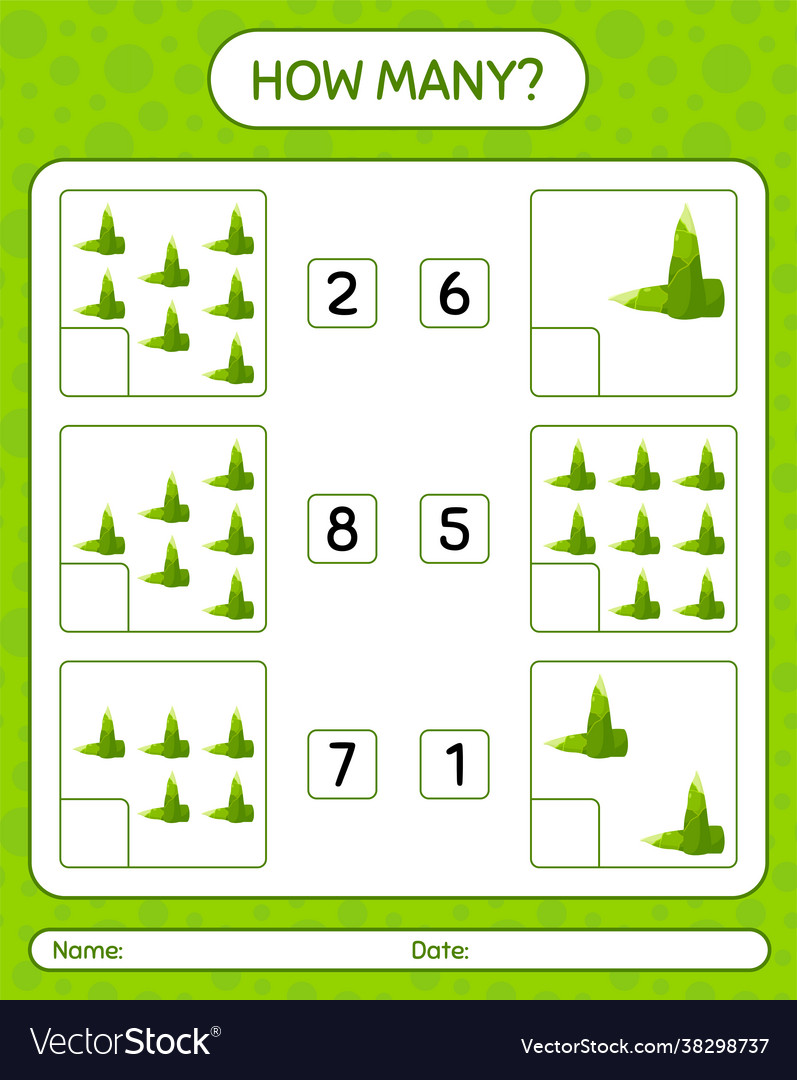 How many counting game with bamboo shoot vector image How many counting game with bamboo shoot