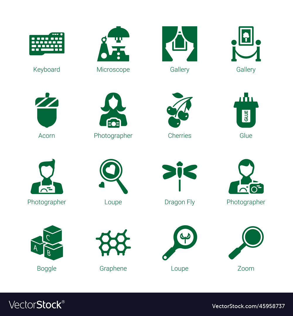 Macro icons Royalty Free Vector Image - VectorStock