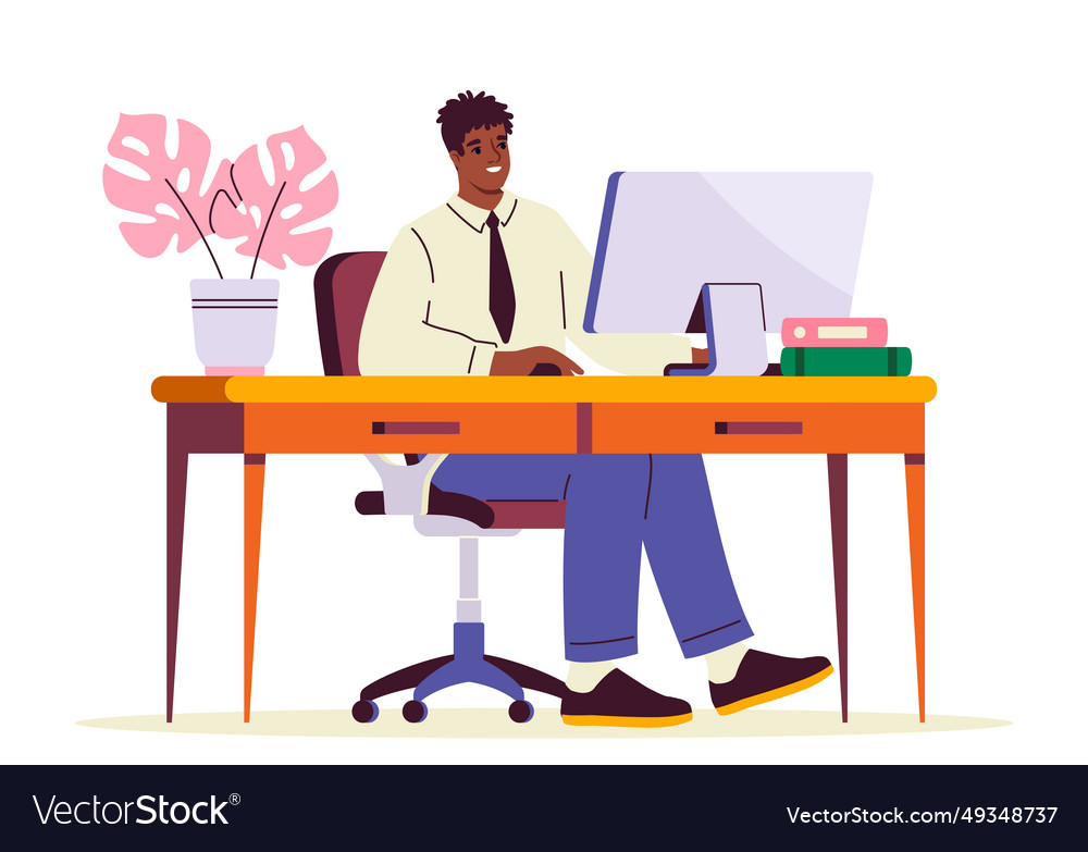 Office desk person concept