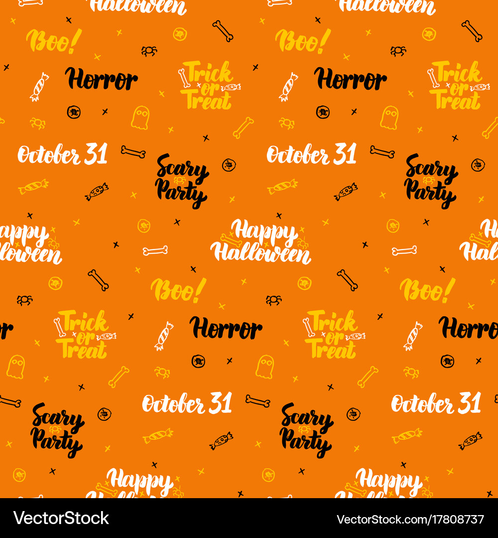 Orange halloween seamless pattern Royalty Free Vector Image