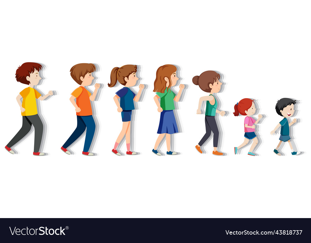 People walking backward cartoon