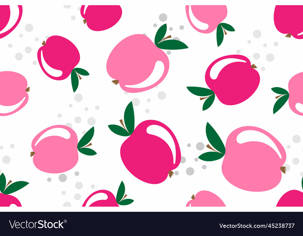 Pink girlish apple seamless pattern cartoon kids