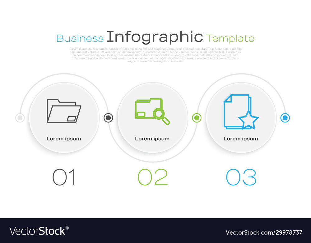 Set line document folder search concept vector image Set line document folder search concept