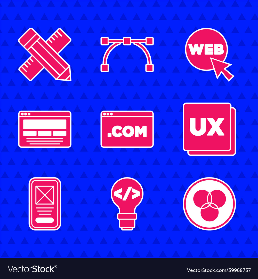 Set ui or ux design front end development rgb