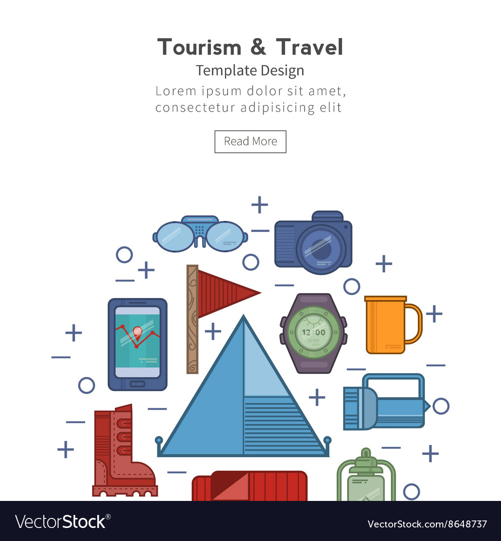 Travel flat icons in a circle