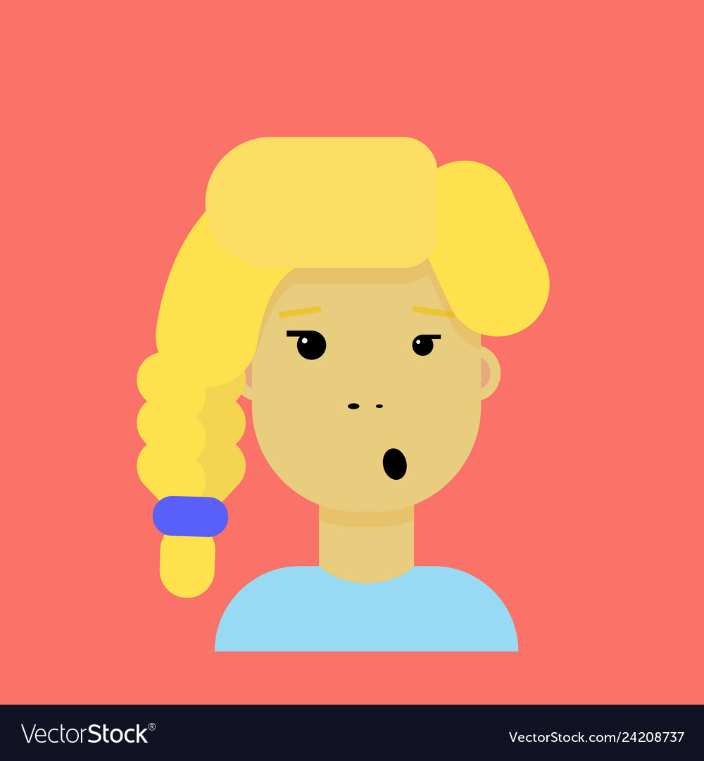 Young blonde girl is whistling in modern cartoon Vector Image