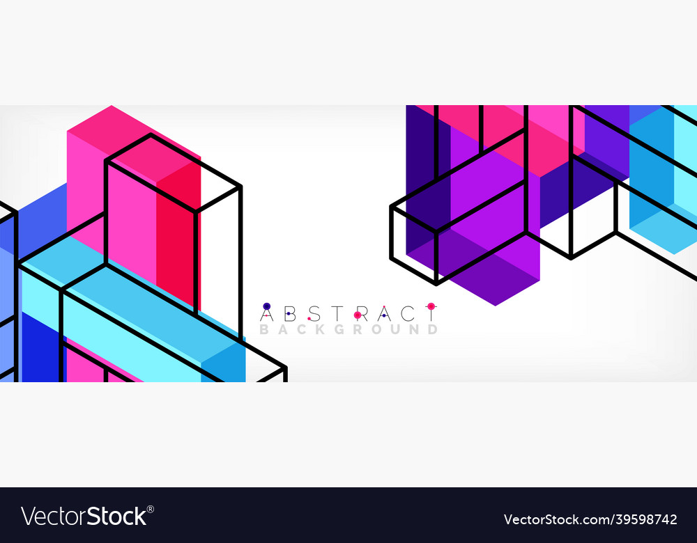 Abstract background 3d cubes cubic elements vector image Abstract background 3d cubes cubic elements