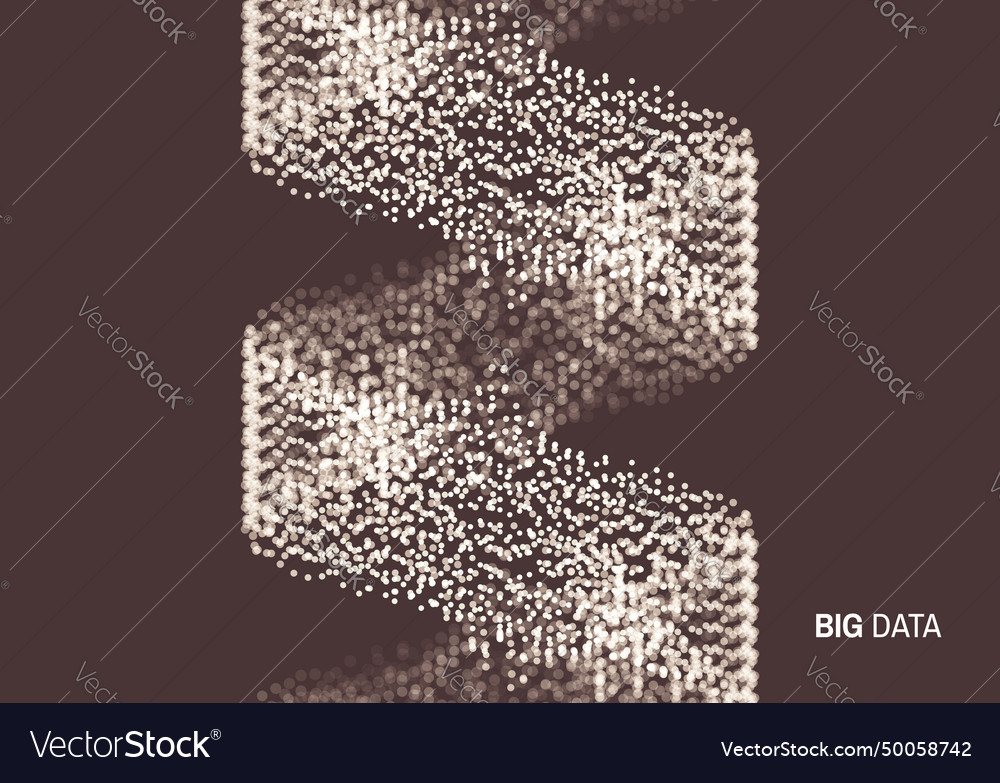 Big data wavy background with motion effect 3d vector image Big data wavy background with motion effect 3d