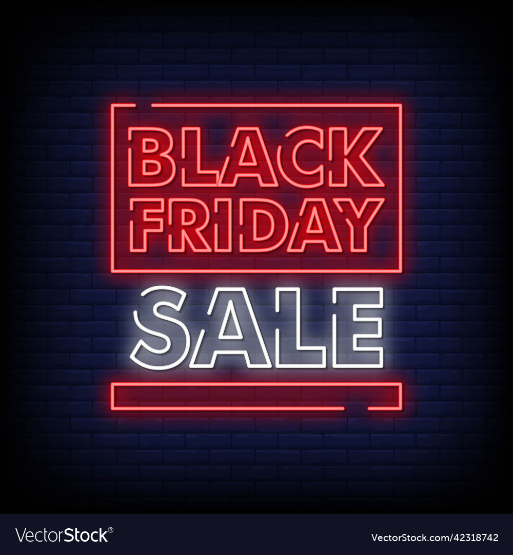 Black friday sale neon signs style text