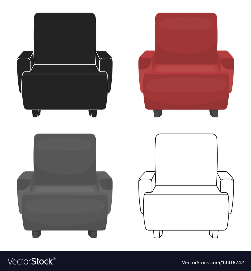 Cinema armchair icon in cartoon style isolated