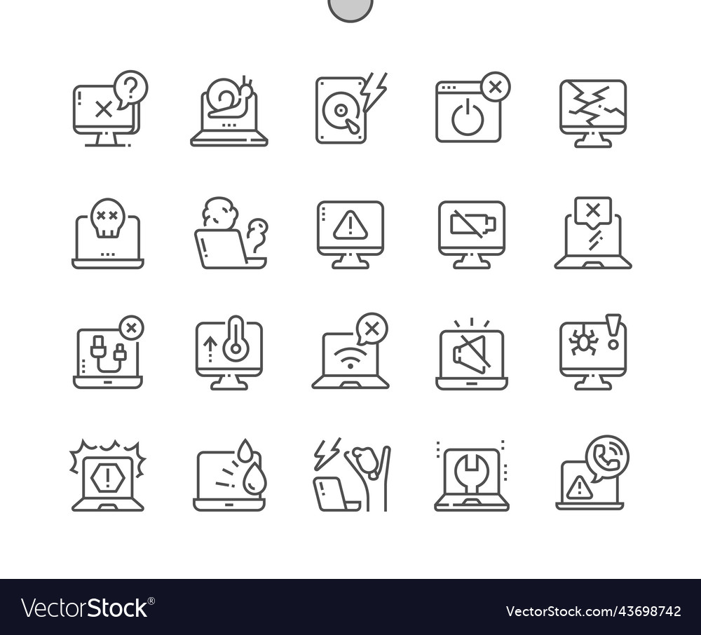 Computer problems not charge and overheating vector image Computer problems not charge and overheating