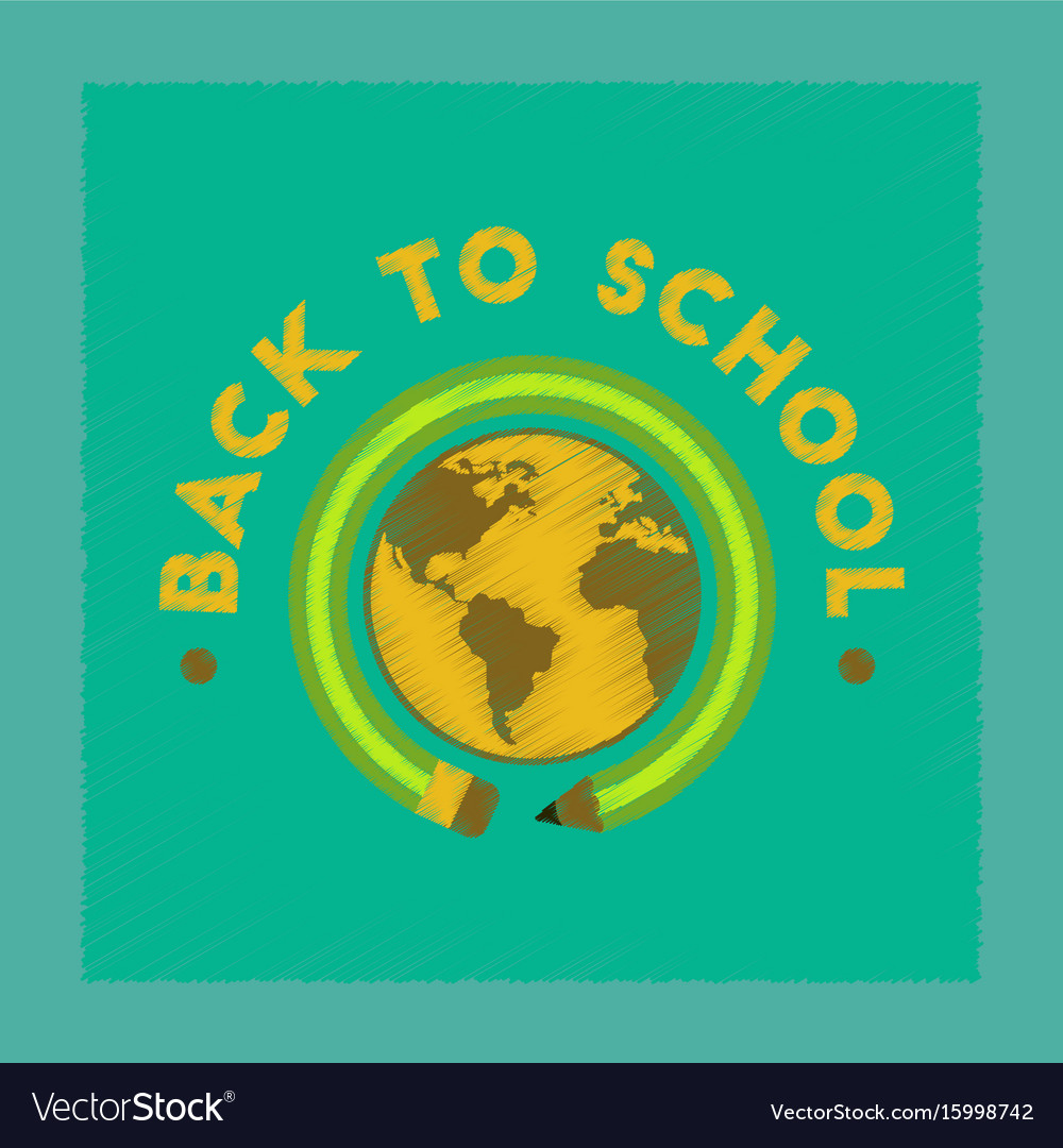 Flat shading style icon back to school globe