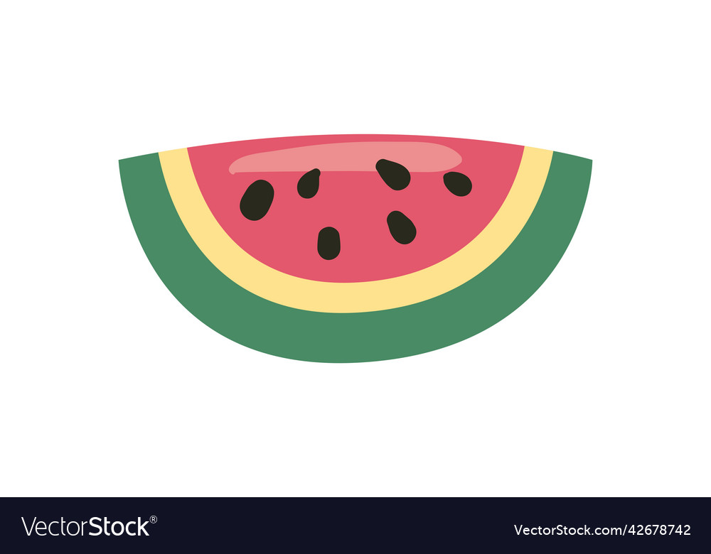 Flat watermelon slice design Royalty Free Vector Image