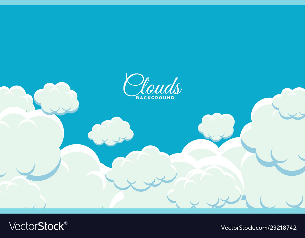 Fluffy clouds floating in sky background design