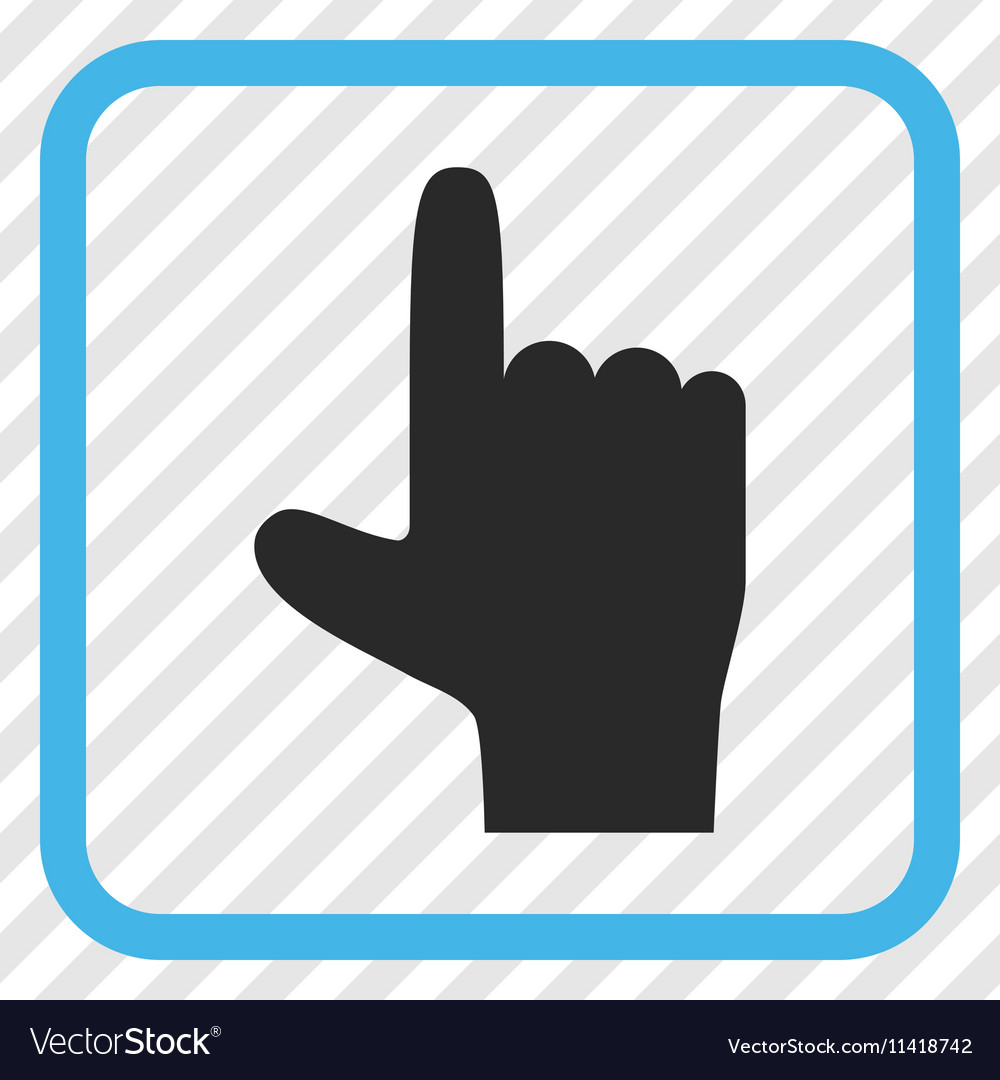 Hand pointer up icon in a frame