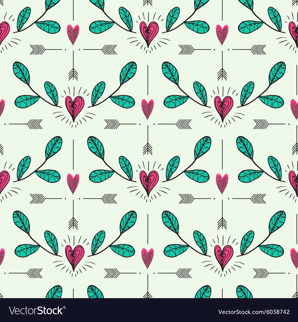 Hearts twig and arrows pattern