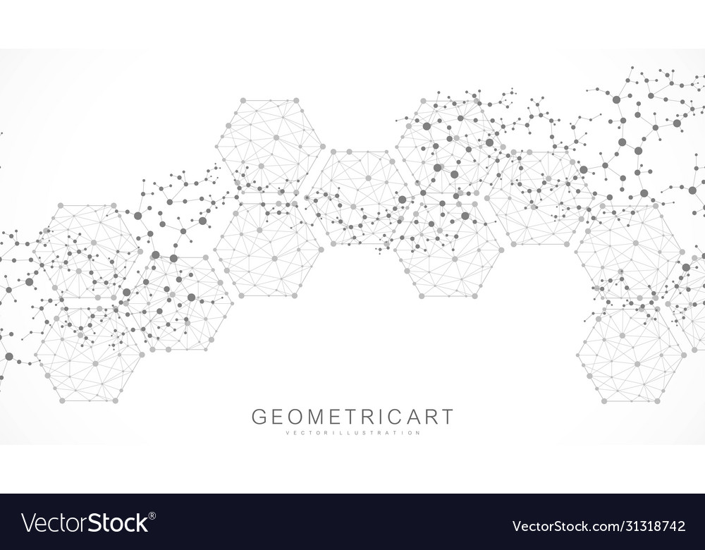 Hexagonal abstract background big data vector image Hexagonal abstract background big data
