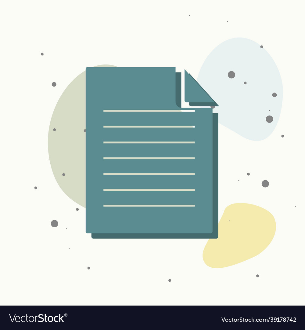 Image of a document paper icon on multicolored