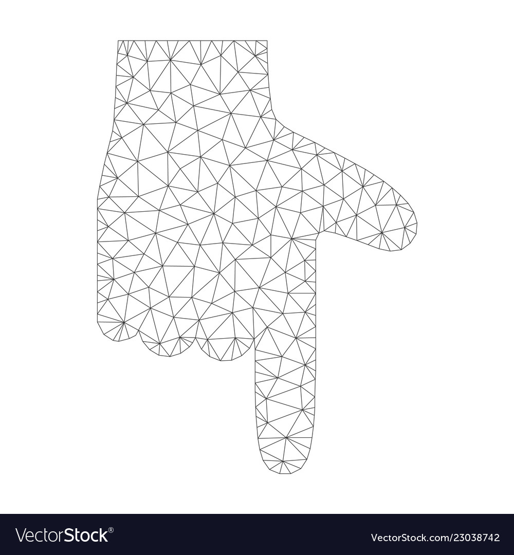 Mesh hand pointer down icon