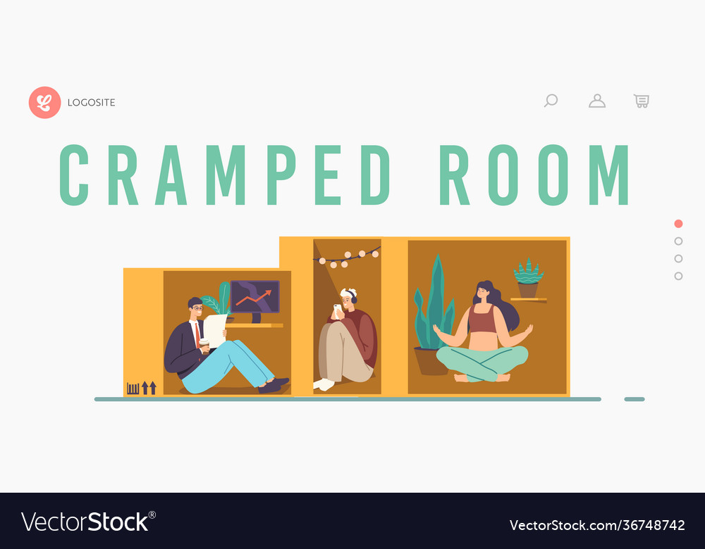 People in cramped room isolation introversion Vector Image People in cramped room isolation introversion