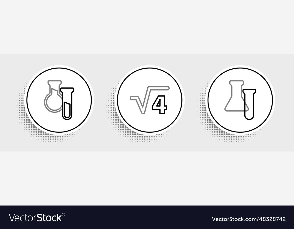 Set line test tube and flask square root of 4 vector image Set line test tube and flask square root of 4