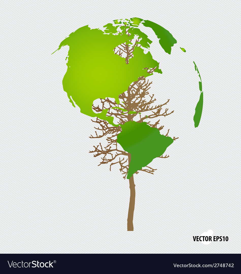 Tree shaped world map