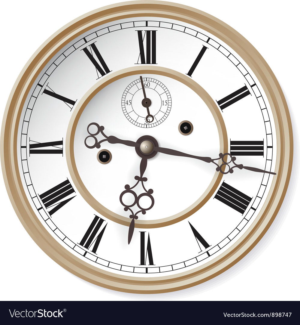 Antique clock face Royalty Free Vector Image - VectorStock