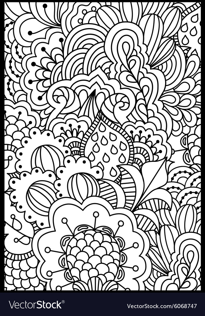 Black and white background for coloring book Vector Image