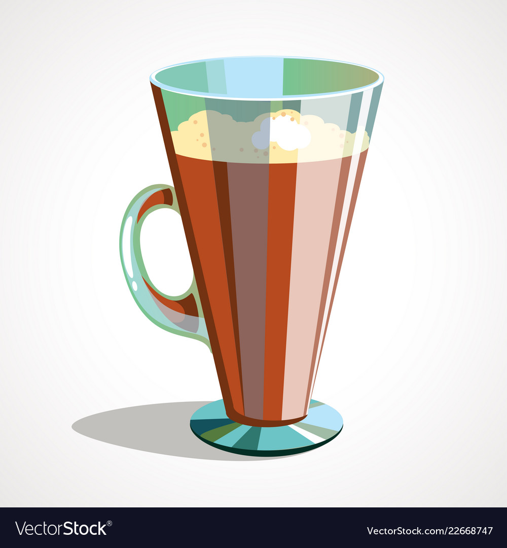 Cartoon of coffee latte in Royalty Free Vector Image