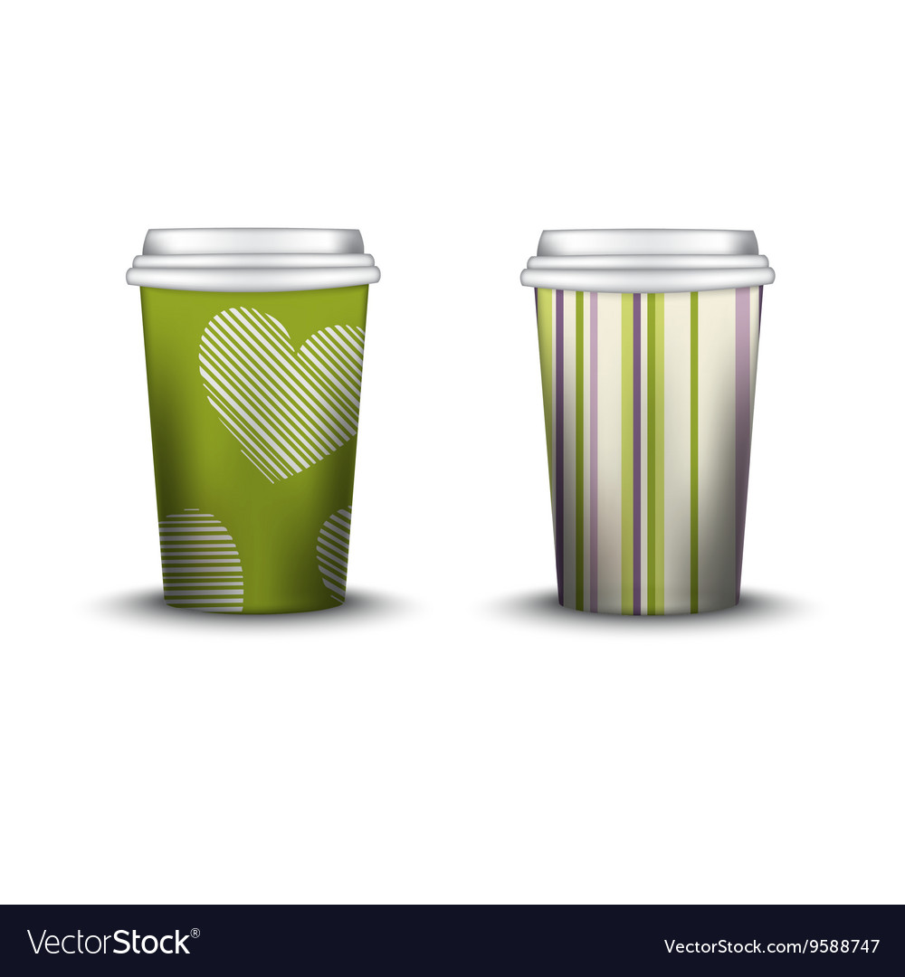 Coffee cup with patterns template