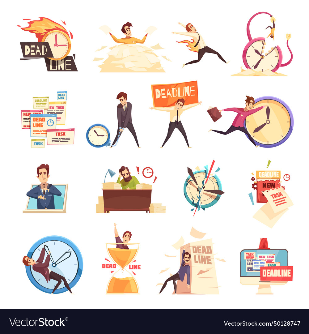 Deadline time-limit icons set Vector Image Deadline time-limit icons set