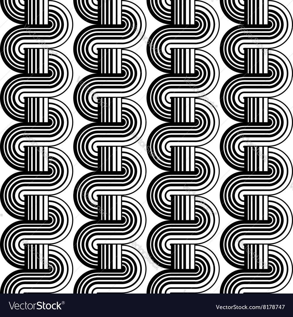 Design seamless monochrome waving pattern Vector Image