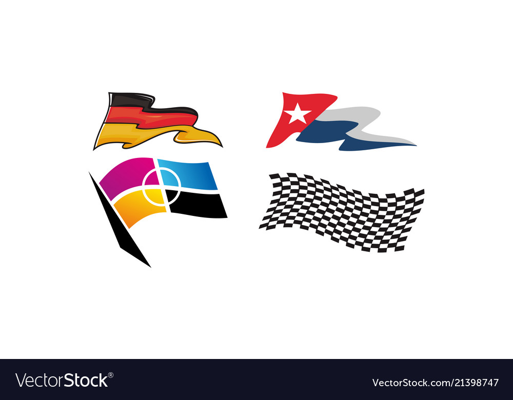Dynamic racing flag template set